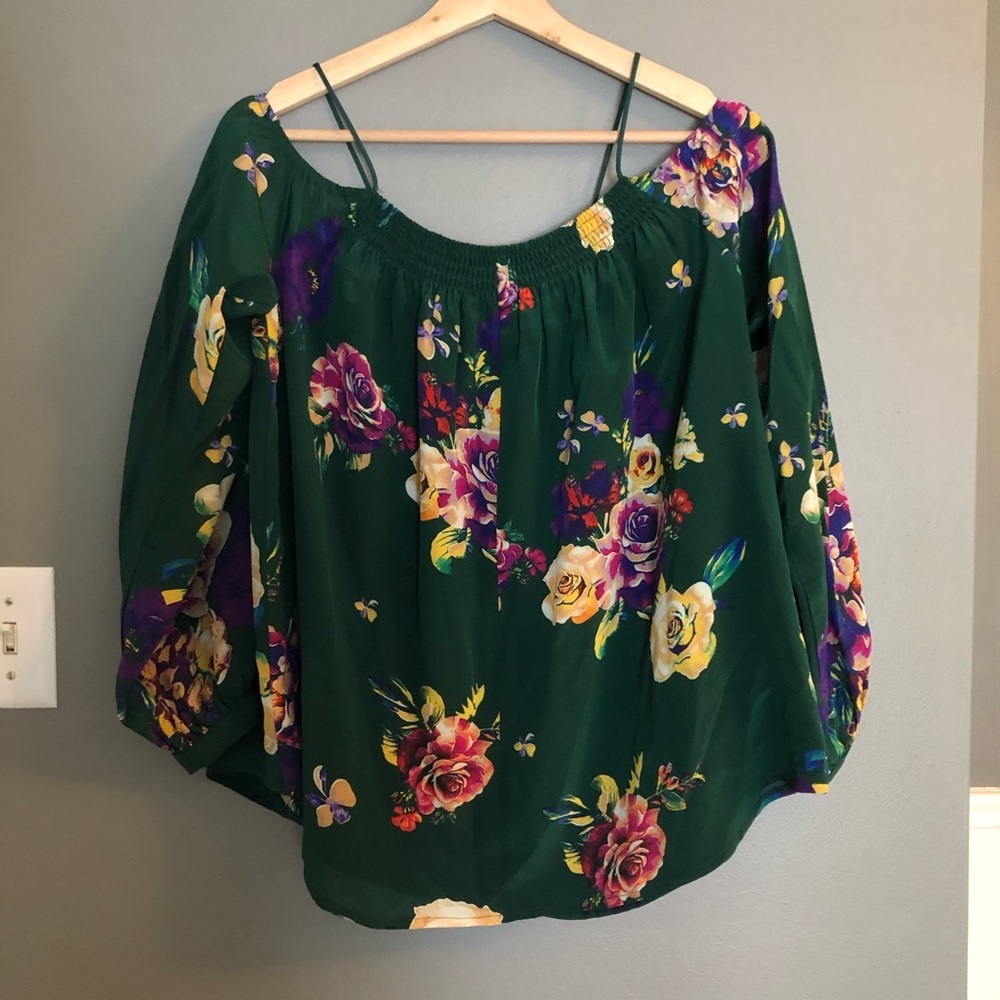 Anthropologie 100%‎ silk off the shoulder blouse - Picture 10 of 10